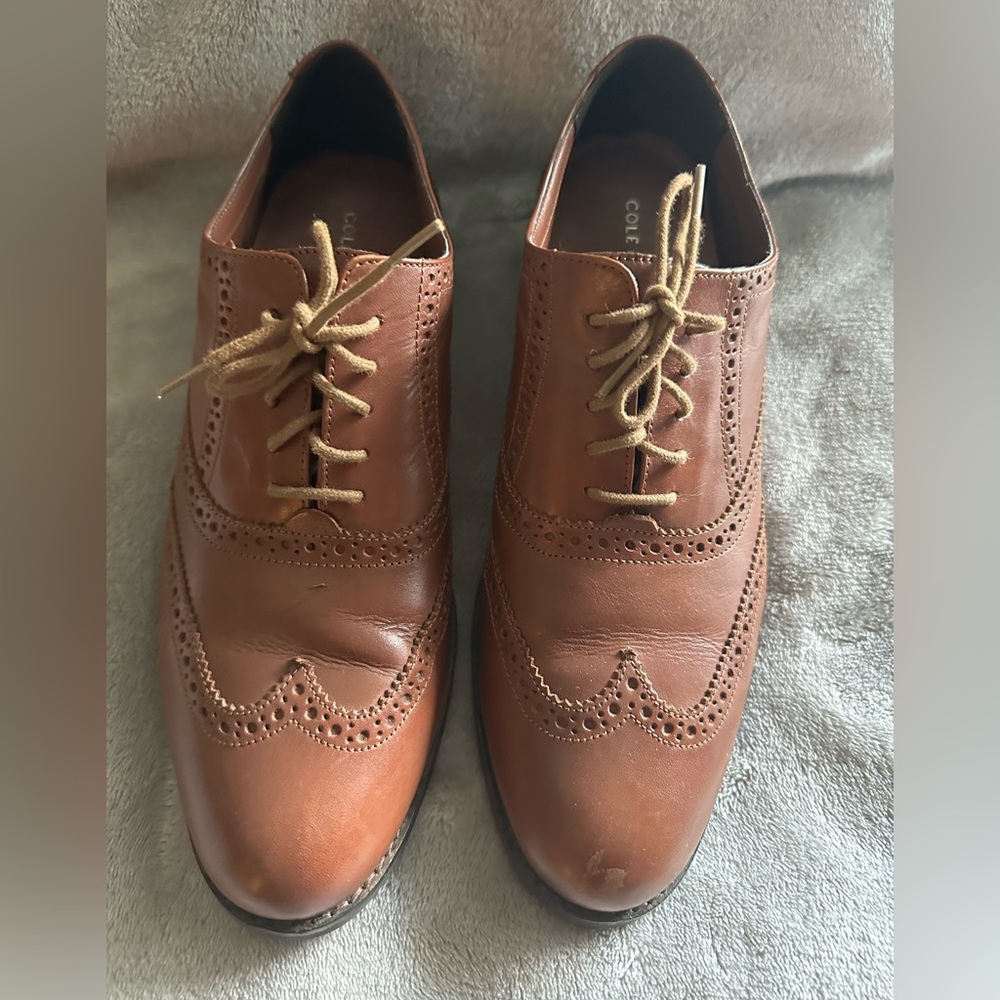 Cole Haan Wingtip Oxford Women SZ 10.5 Brown
